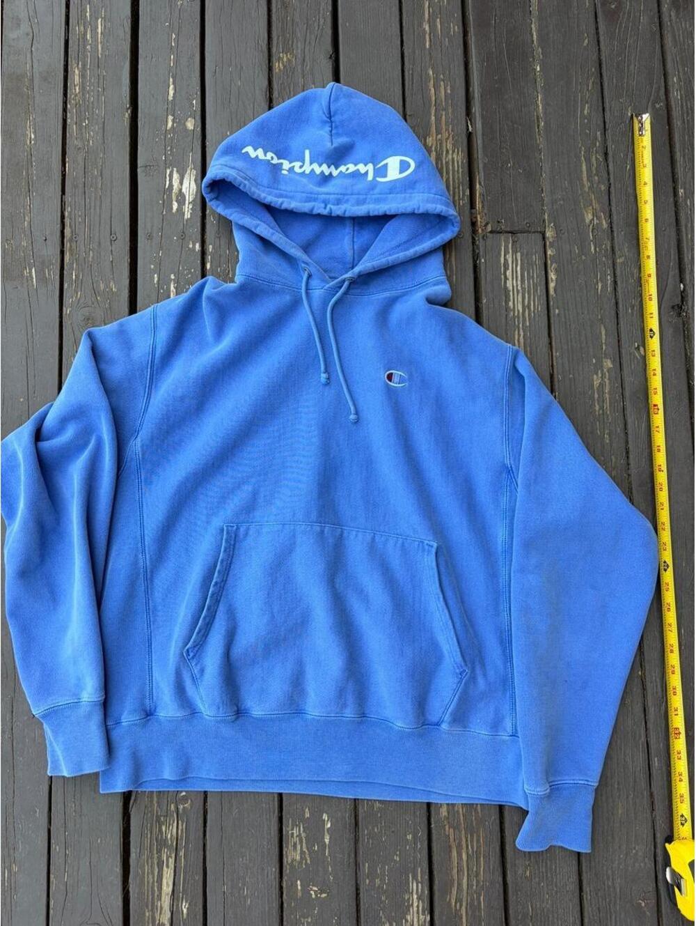 Blue Champion reverse weave hoodie size L #champion #athletic